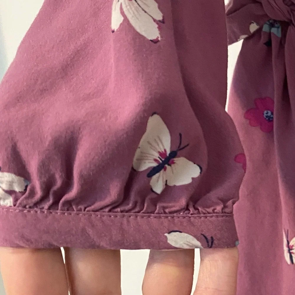 Carter's Purple Plum Ruffle Dress with Butterfly Floral Print Size 8